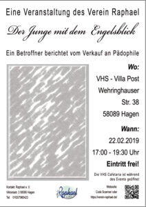 Eine Veranstaltung des Vereins Raphael. Der Junge mit dem Engelsblick